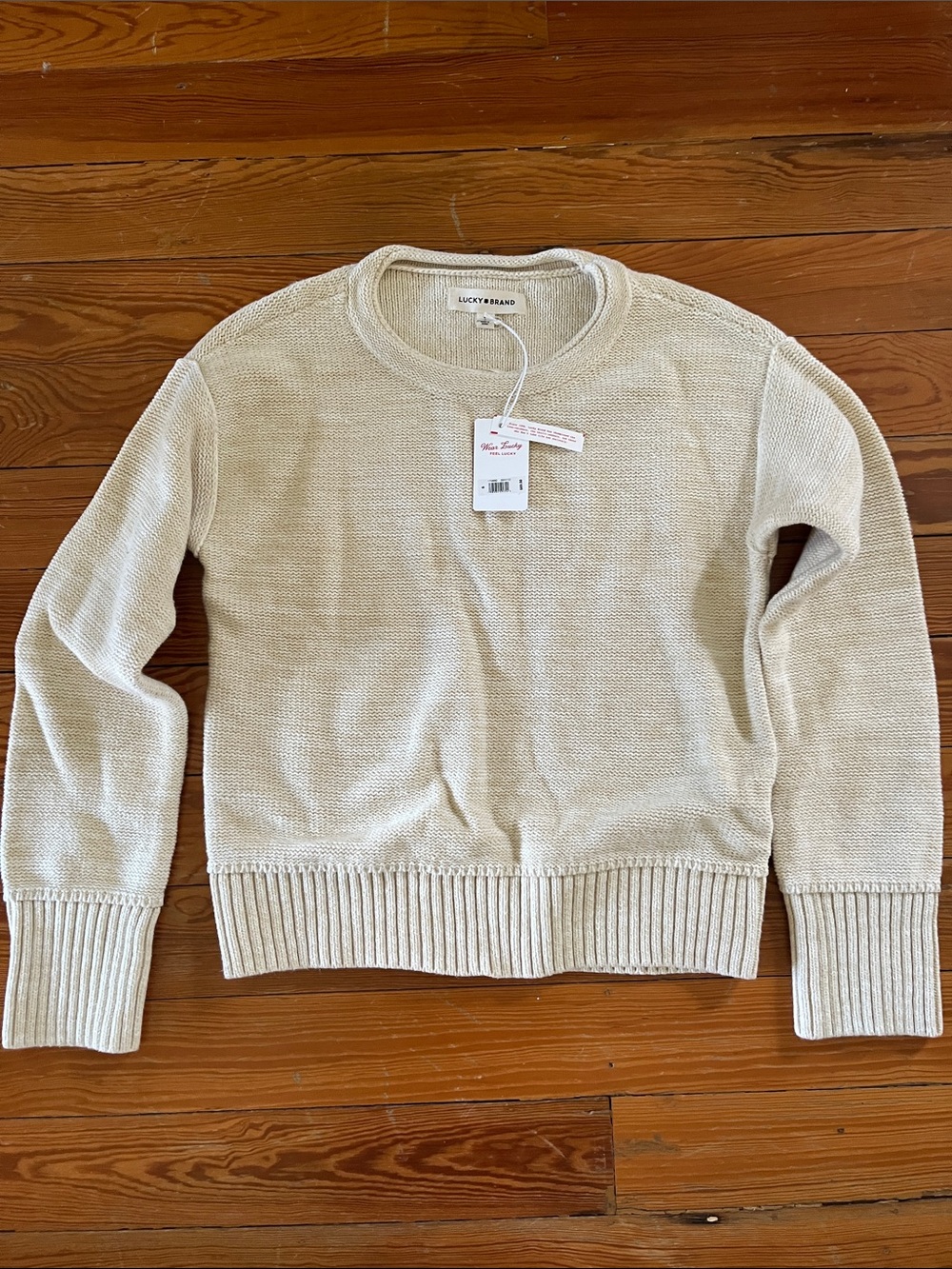 Lucky Brand Women's S NWT Beige Crewneck Sweater